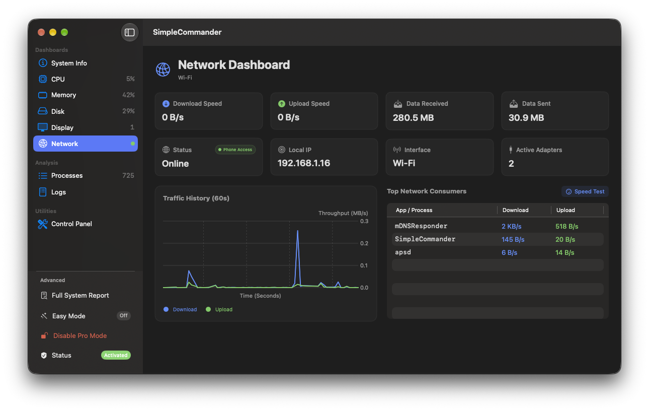 Network Information Screenshot